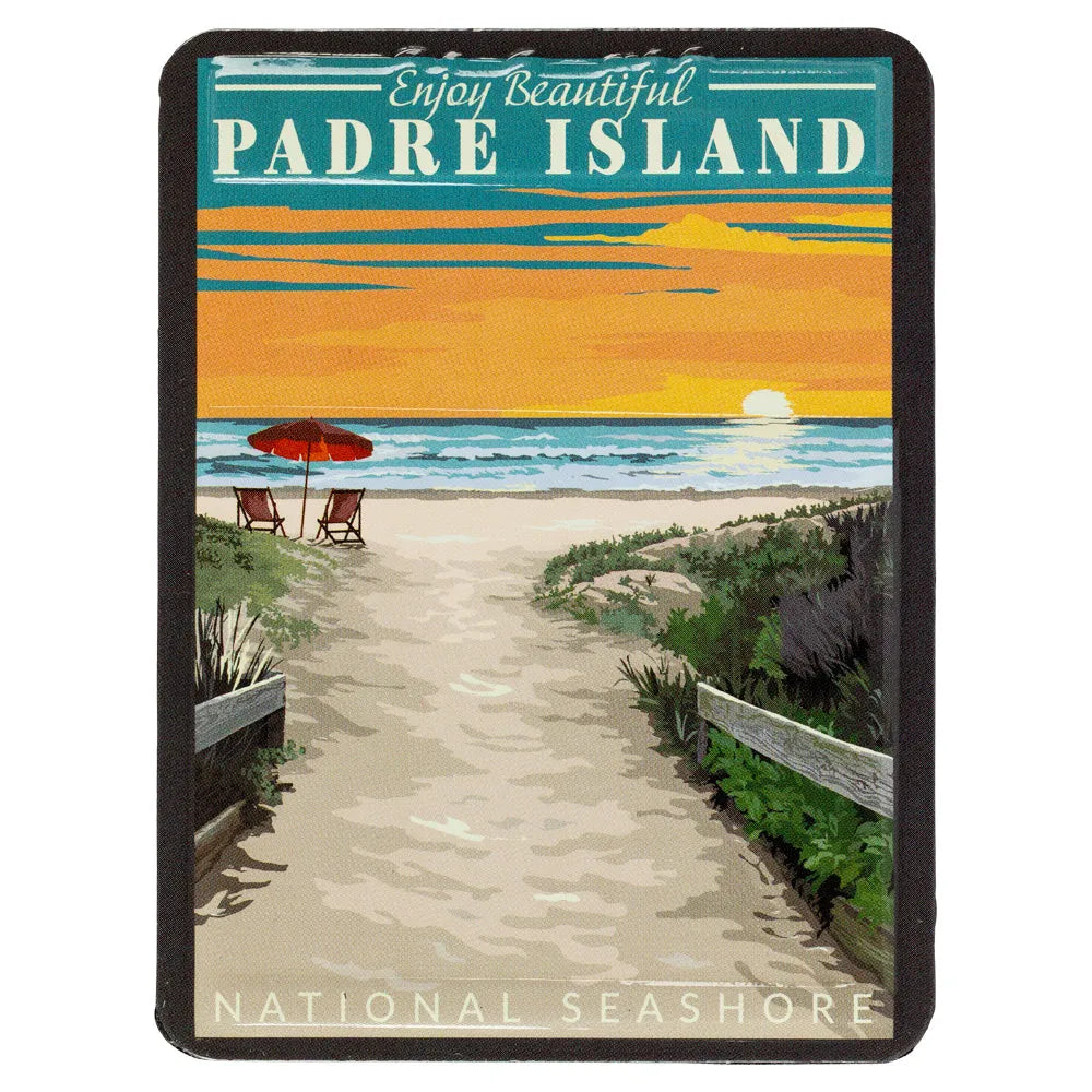 Padre Island National Seashore Magnet - Retro Ranger on a white background