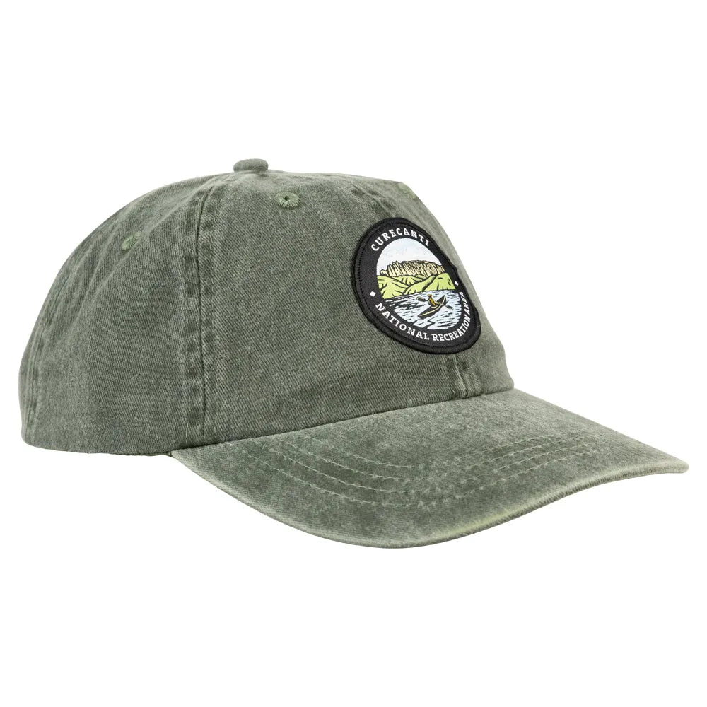 Green cotton cap with Curecanti National Recreation Area logo patch quarter turn left