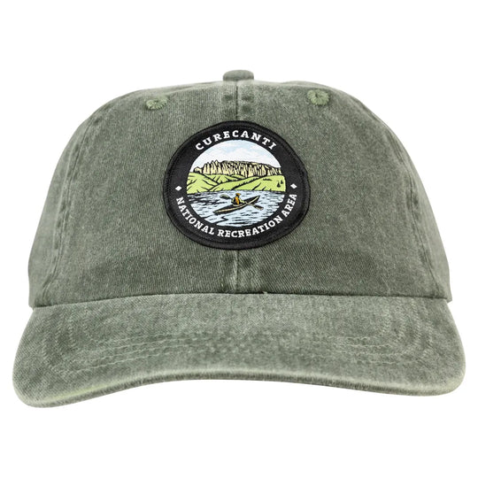 Green cotton cap with Curecanti National Recreation Area logo patch front view