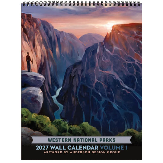 A spiral-bound 2027 wall calendar titled &