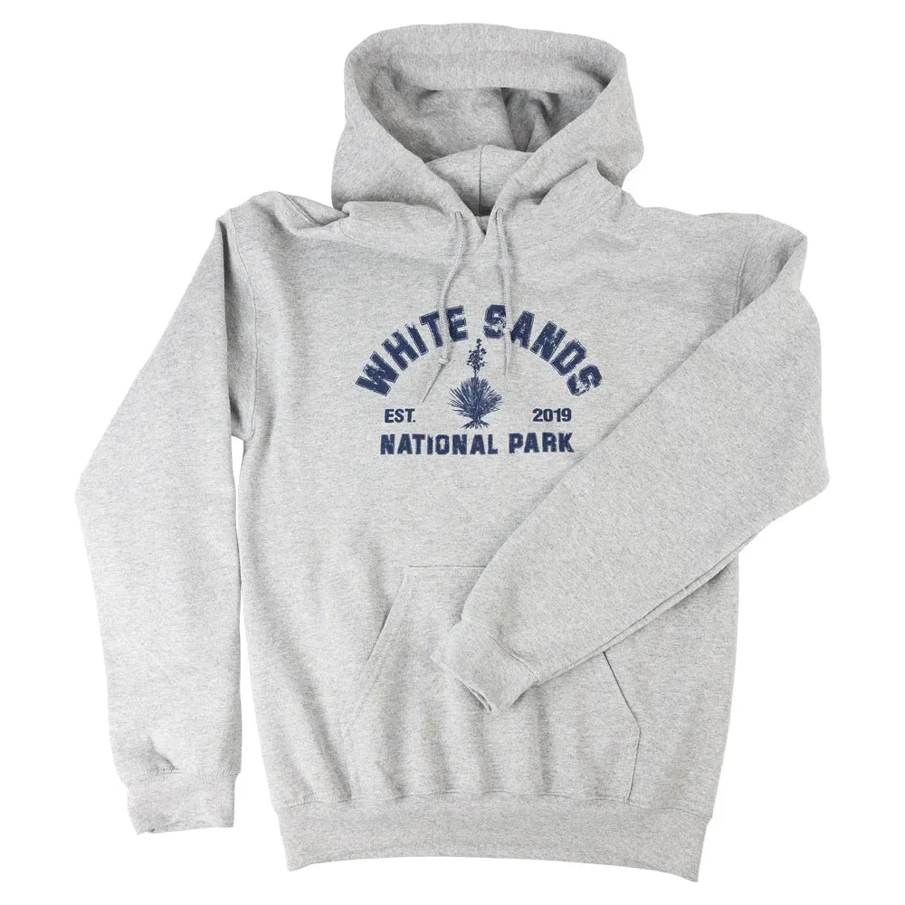 White Sands National Park Hoodie - Collegiate heather gray with arms folded
