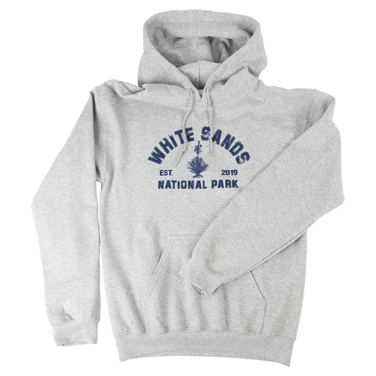 White Sands National Park Hoodie - Collegiate heather gray with arms folded
