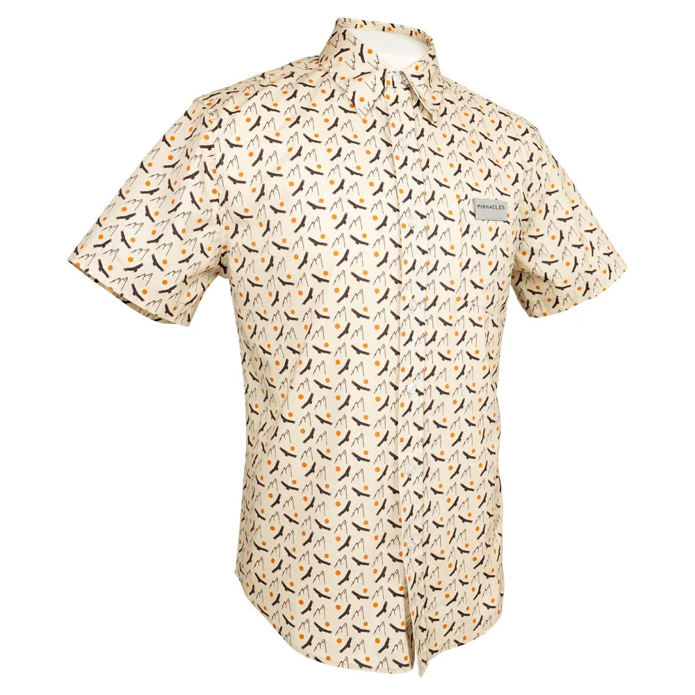 Pinnacles National Park Camp Shirt in light tan quarter turn left