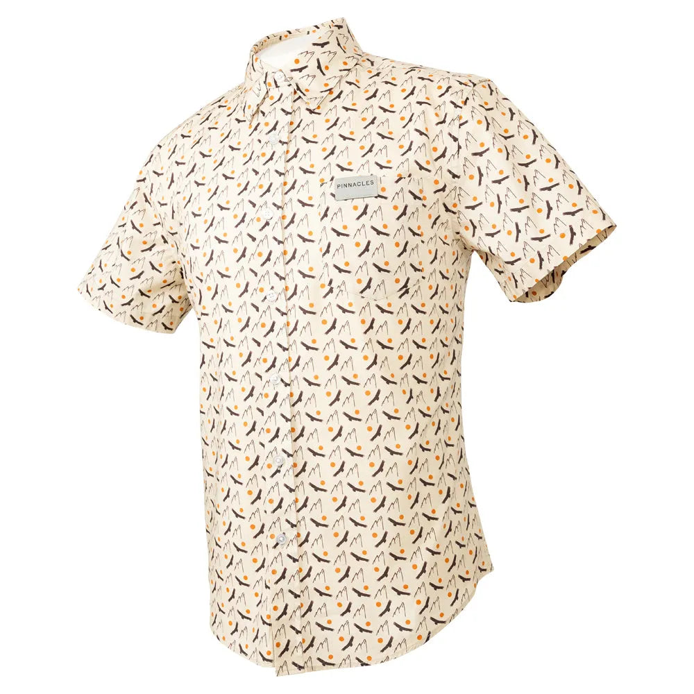 Pinnacles National Park Camp Shirt in light tan quarter turn right