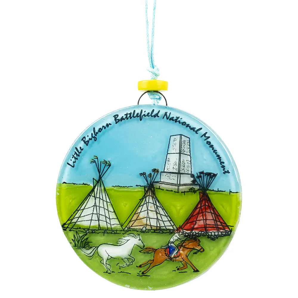 Little Bighorn Battlefield National Monument Recycled Glass Ornament