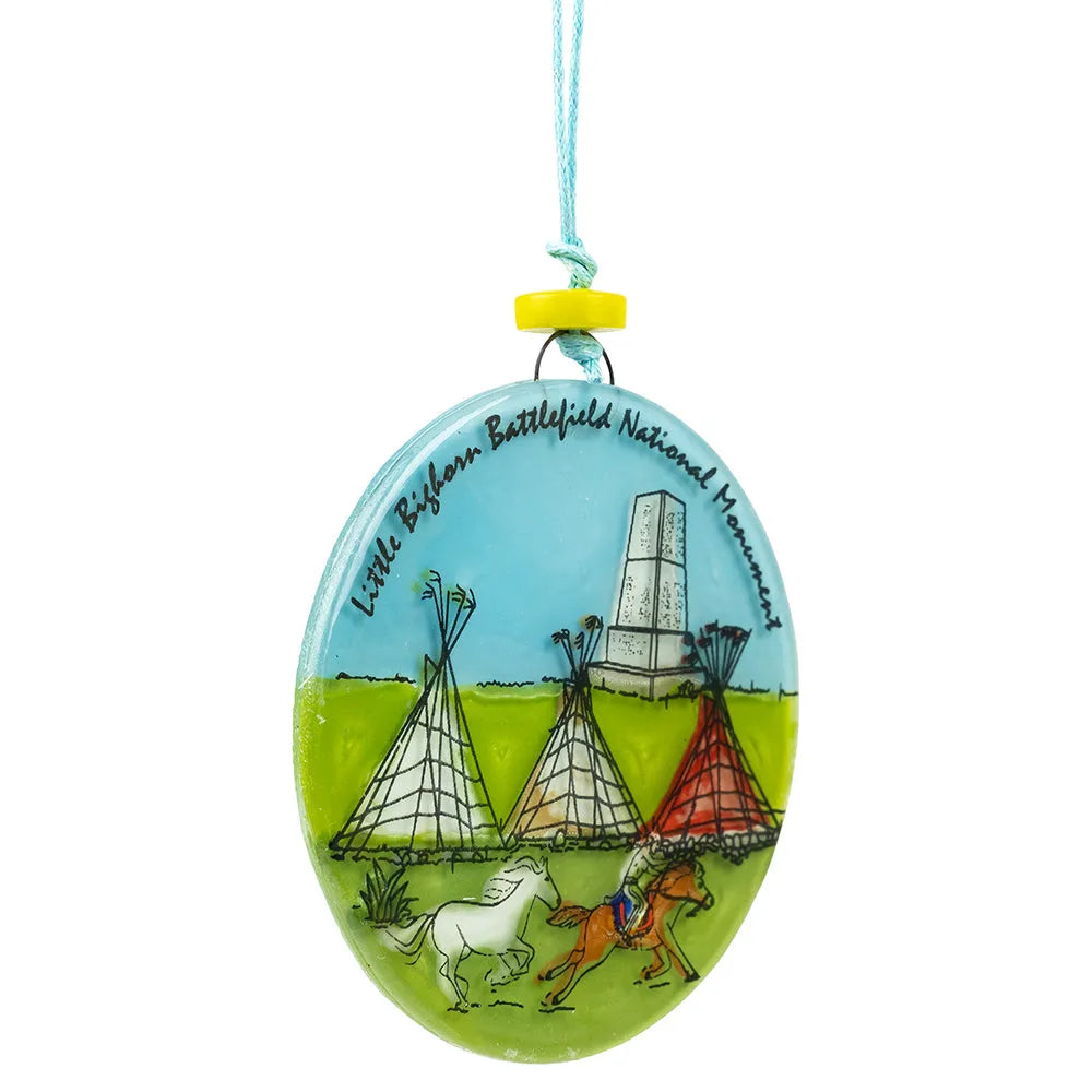 Little Bighorn Battlefield National Monument Recycled Glass Ornament