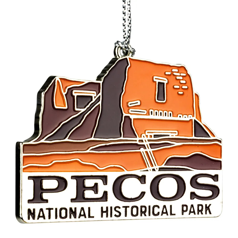 Pecos National Historical Park Metal Ornament on a white background