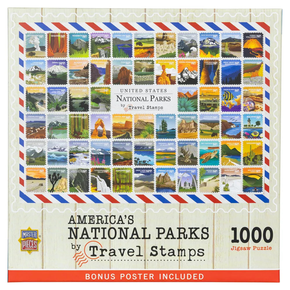 America’s National Parks Travel Stamps Puzzle Box Face