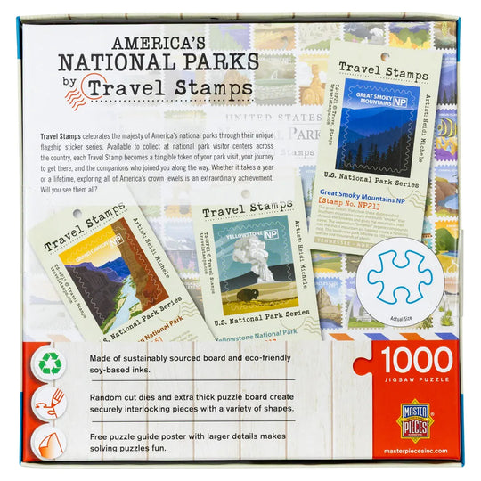 America’s National Parks Travel Stamps Puzzle Box Bottom