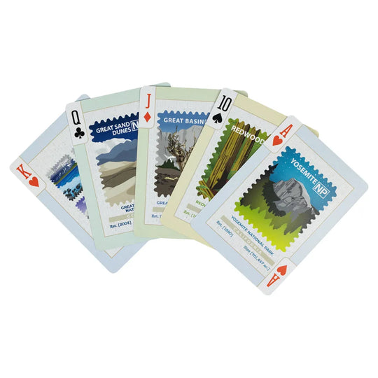 Travel Stamps National Park Playing Card Set Fanned Cards 1