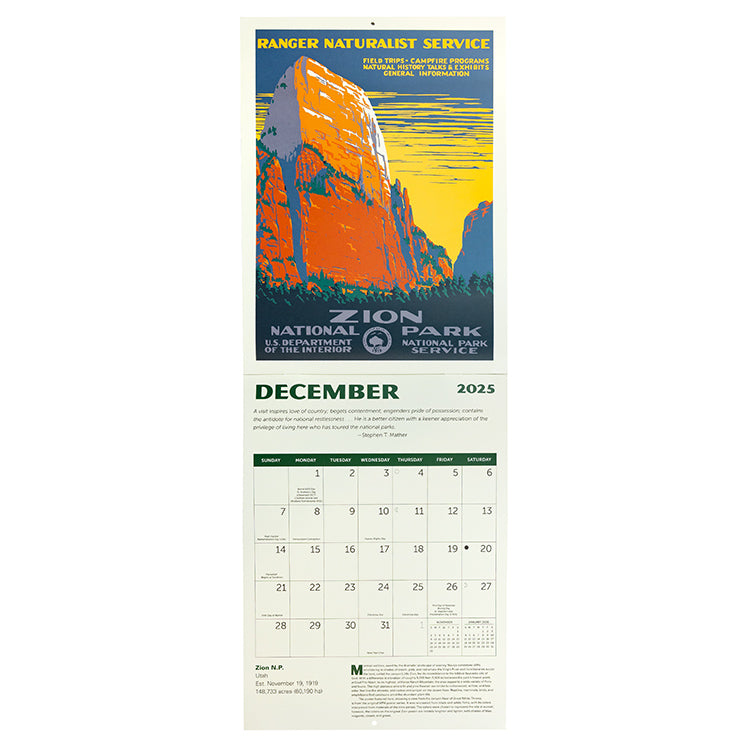 2025 Poster Art of the WPA National Park Calendar