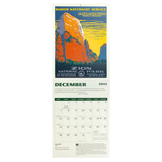 2025 Poster Art of the WPA National Park Calendar