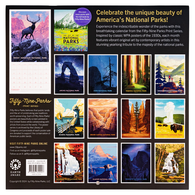 Art of the National Parks 2025 Calendar