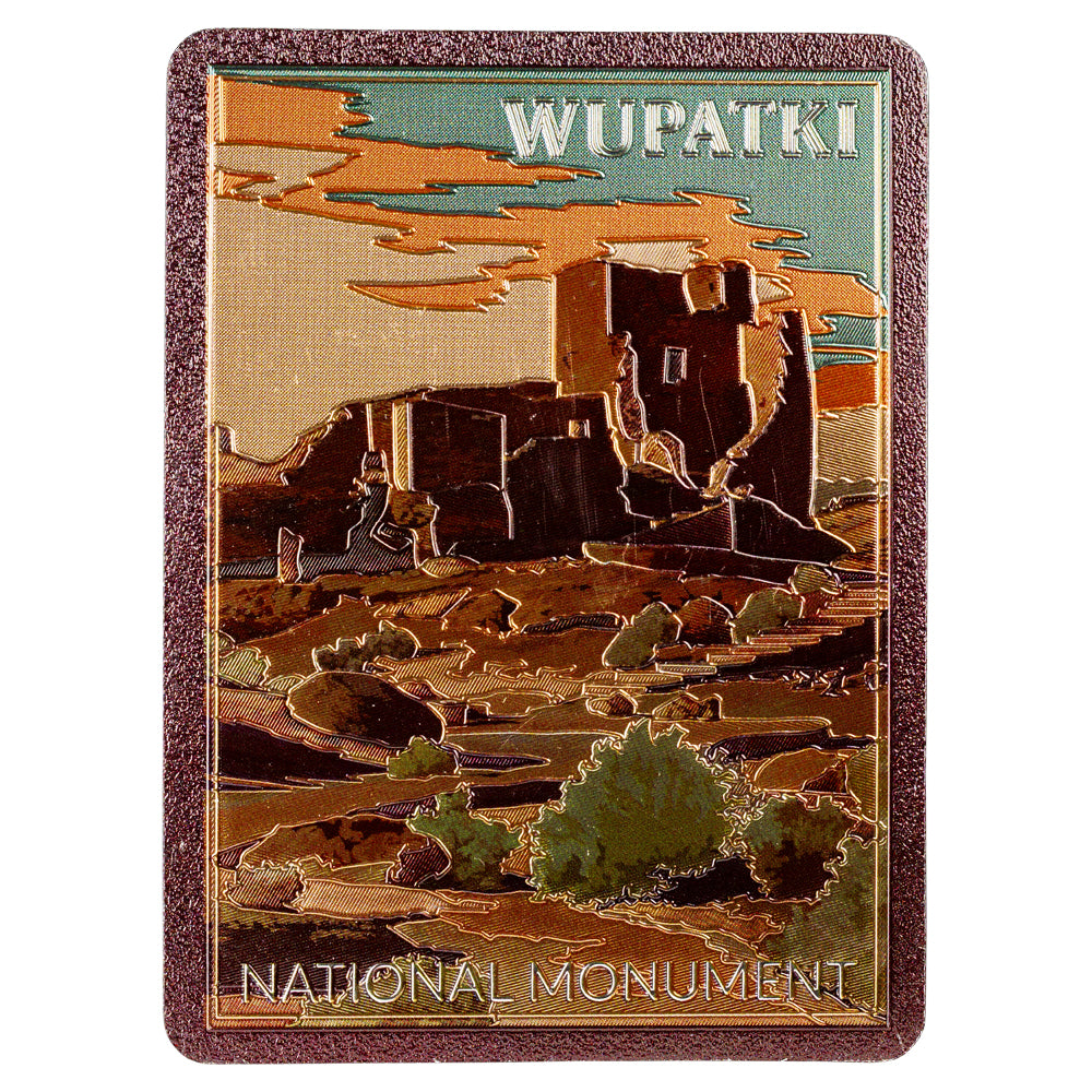 Wupatki National Monument Magnet - Retro Ranger on a white background