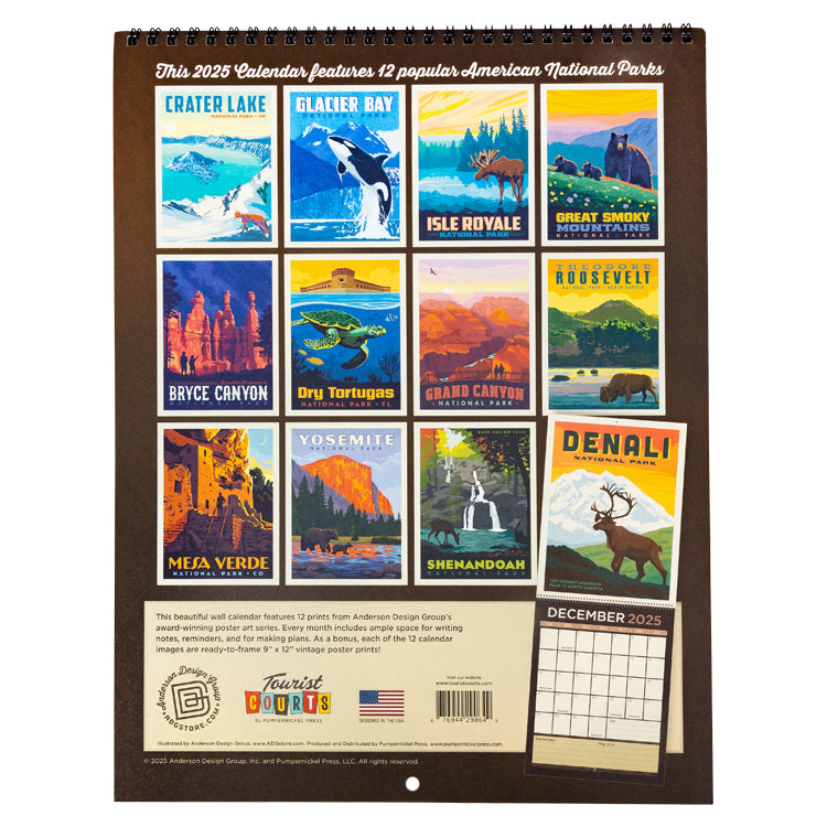 Illustrated National Parks 2025 Calendar