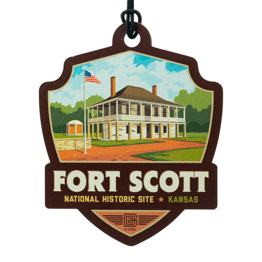Fort Scott National Historic Site Ornament - ADG Badge Graphic on a white background