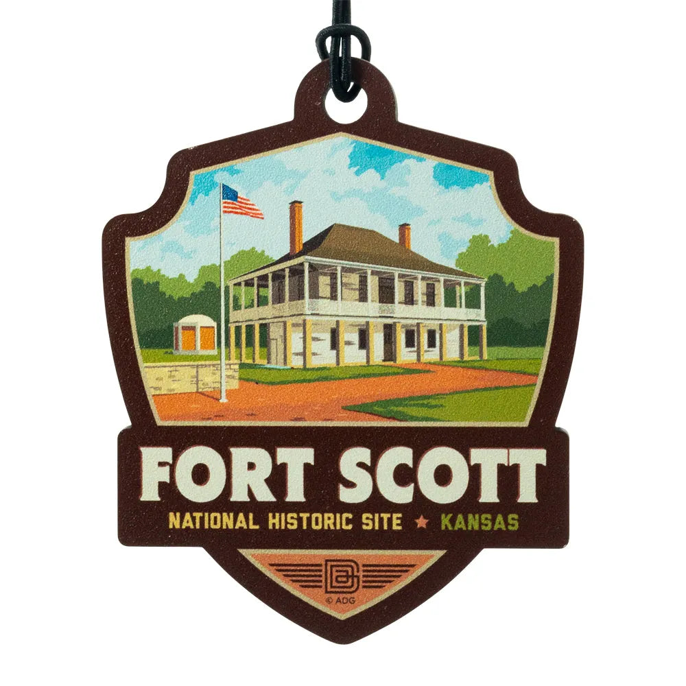 Fort Scott National Historic Site Ornament - ADG Badge Graphic on a white background