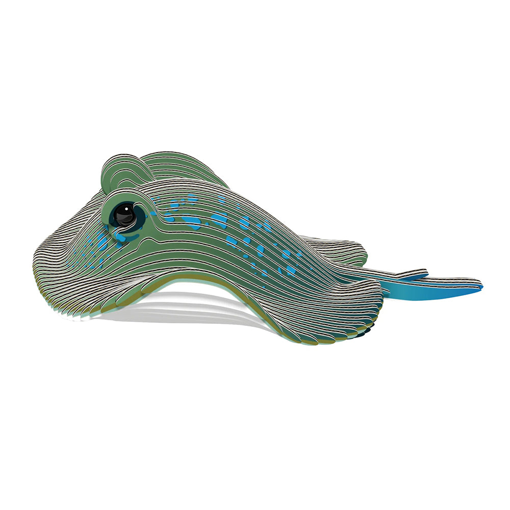 3D puzzle of a stingray on a white background