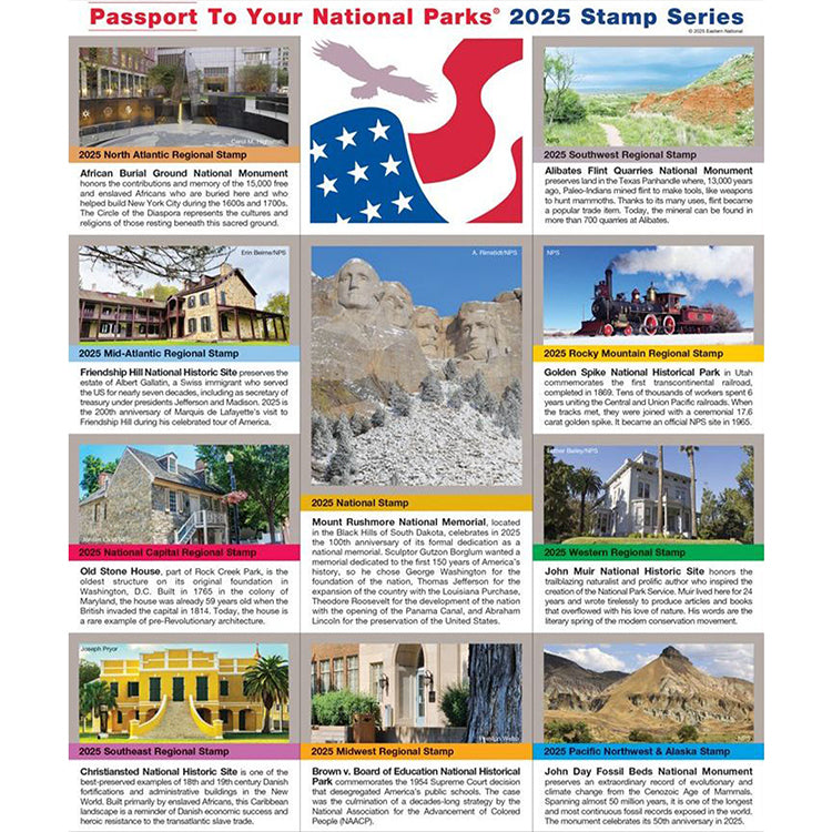 Passport To Your National Parks 2025 Stamp Set