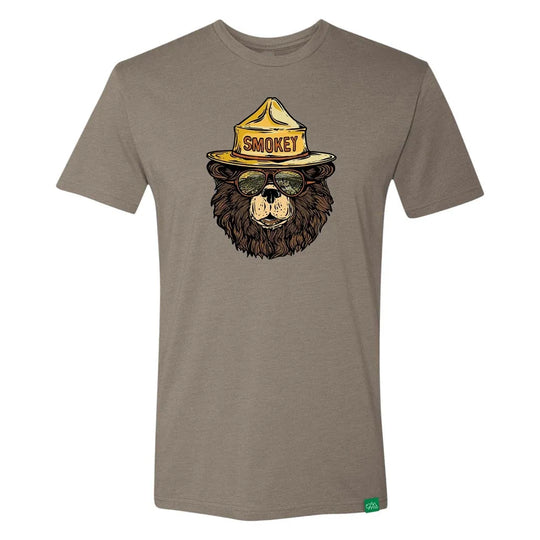Smokey Bear Groovy Bear T-Shirt front view on a white background