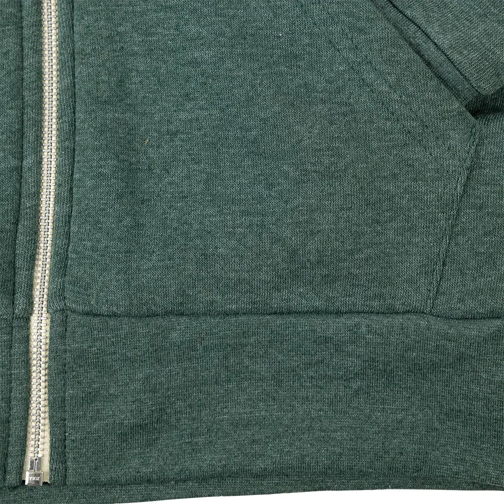 Dark gray sweatshirt pocket construction detail