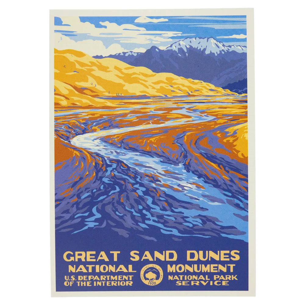 Great Sand Dunes National Park Postcard - WPA Style