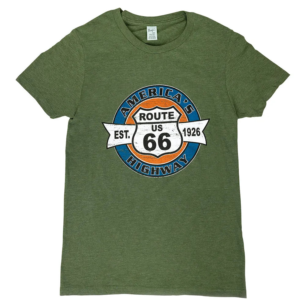 Route 66 Circle Stamp T-Shirt Front