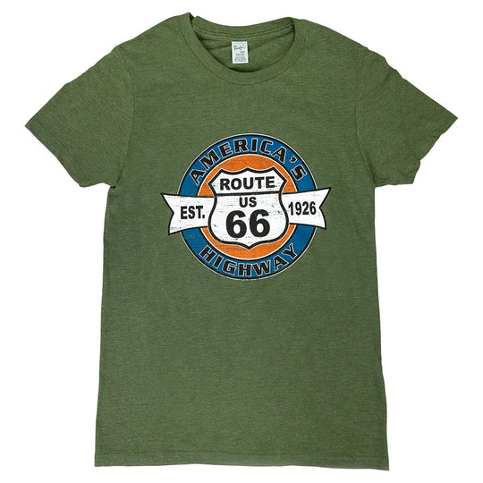 Route 66 Circle Stamp T-Shirt Front