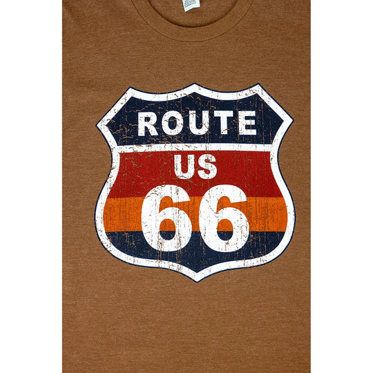 Route 66 Road Sign T-Shirt Logo Closeup