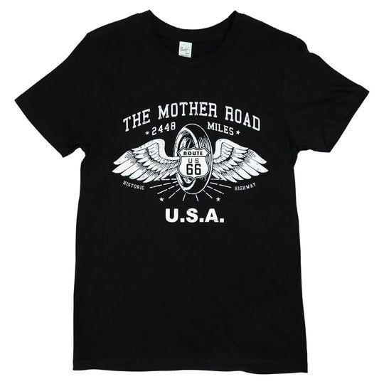 Route 66 Winged Wheel T-Shirt Front