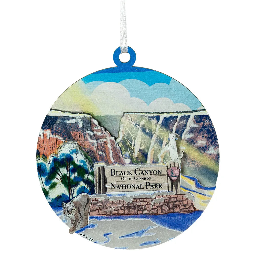 Black Canyon of the Gunnison National Park 3-D Wood Ornament front view