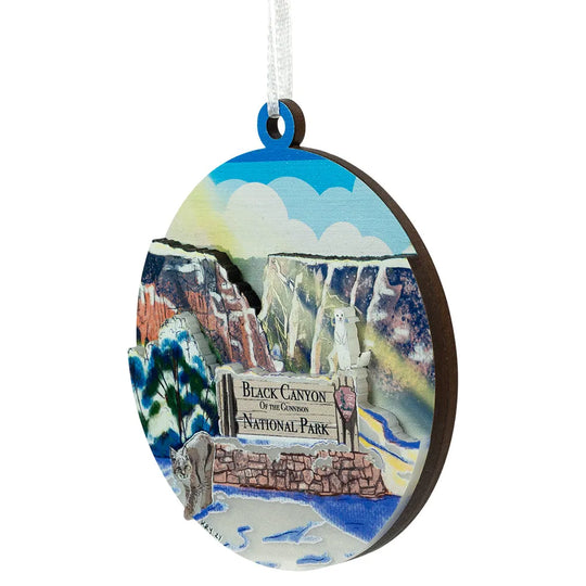 Black Canyon of the Gunnison National Park 3-D Wood Ornament facing right