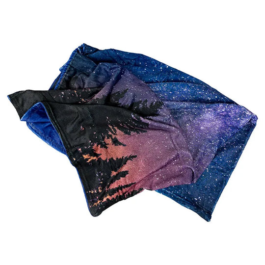 Casually thrown night sky blanket