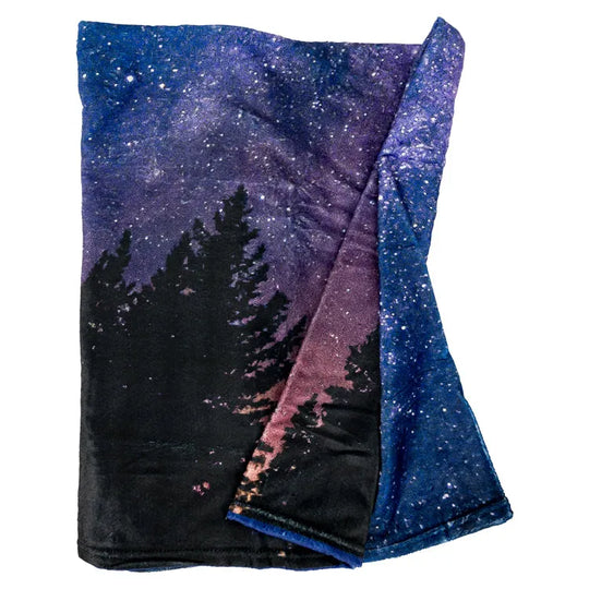 Night sky throw folded in half