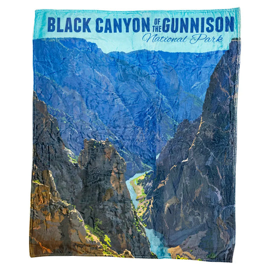 Fleece blanket with Black Canyon of the Gunnison National Park design