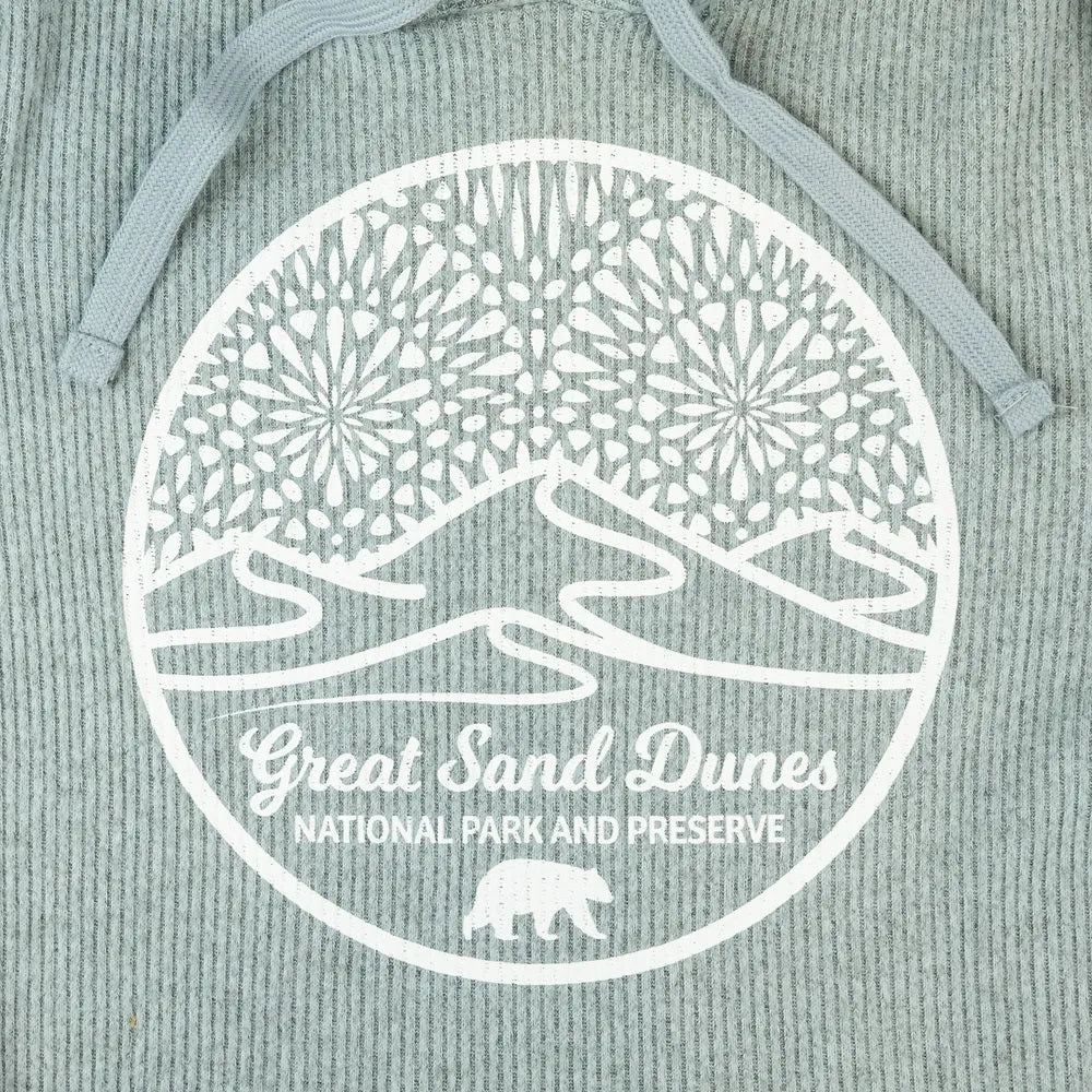 Light blue/gray hoodie with a white 'Great Sand Dunes National Park and Preserve' logo.