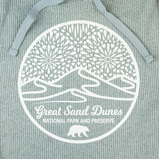 Light blue/gray hoodie with a white 'Great Sand Dunes National Park and Preserve' logo.
