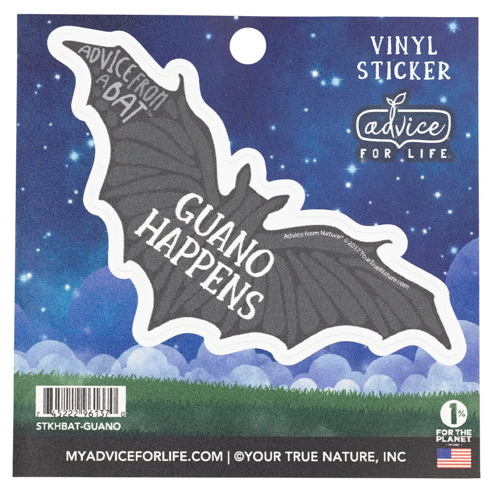 Large Guano Happens Sticker on backing