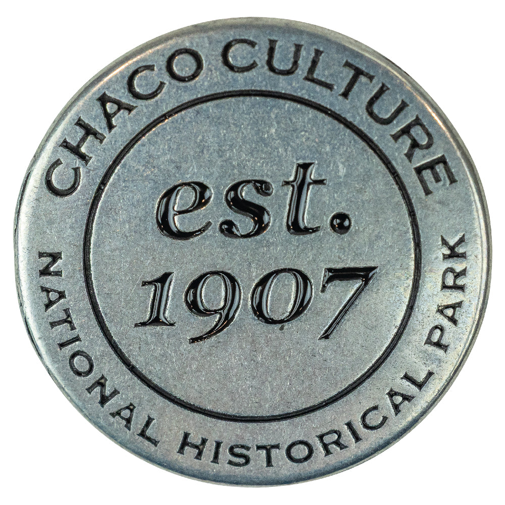 Collectible token with 'Chaco Culture National Historical Park' text