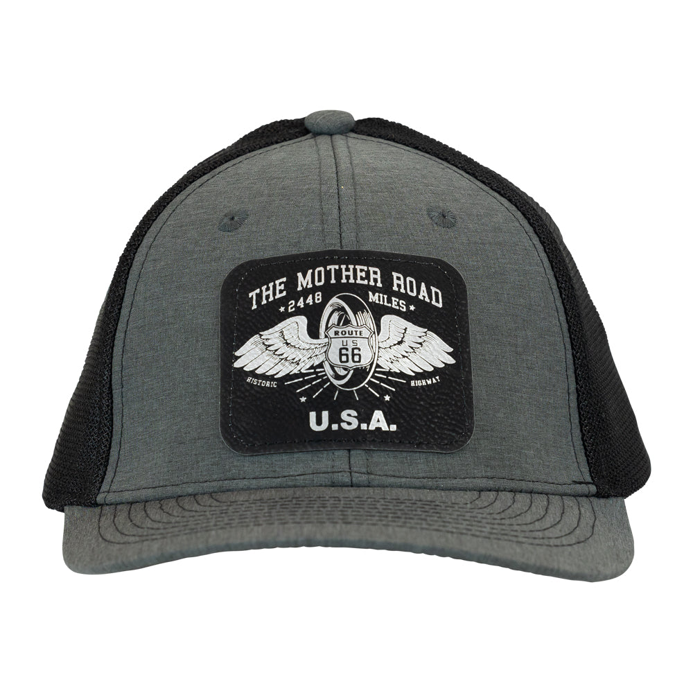 Route 66 Winged Wheel Mesh-Back Cap front view