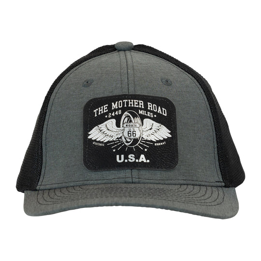 Route 66 Winged Wheel Mesh-Back Cap front view