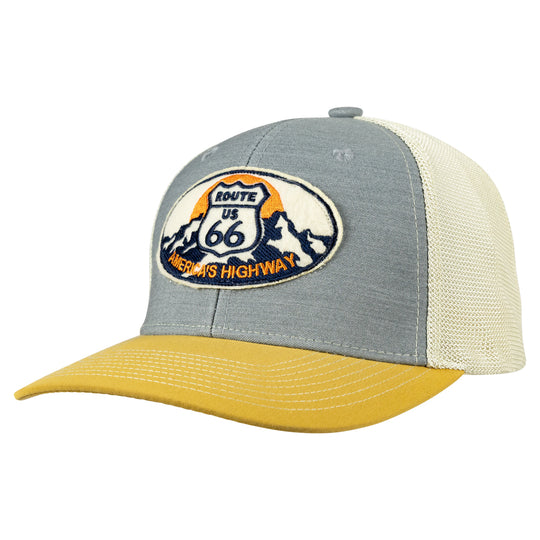 Route 66 Mesh Back Cap - America's Highway quarter turn right