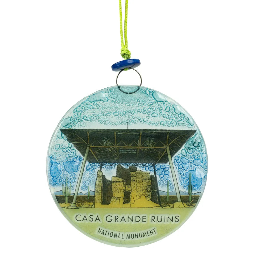 Casa Grande Ruins National Monument Recycled Glass Ornament Front View