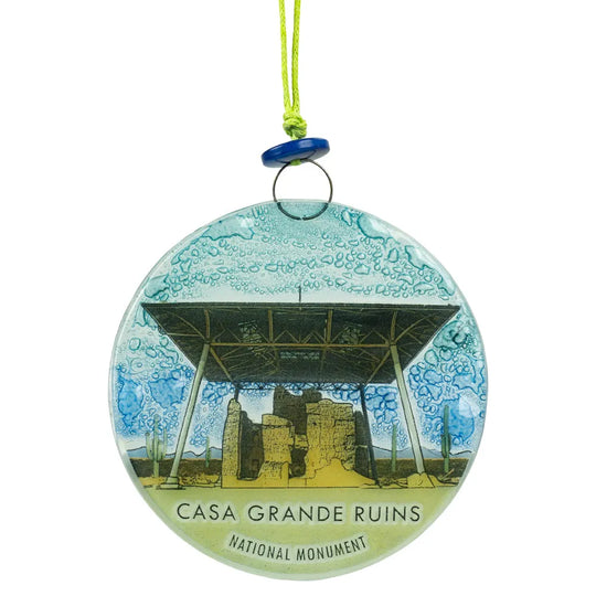 Casa Grande Ruins National Monument Recycled Glass Ornament Front View