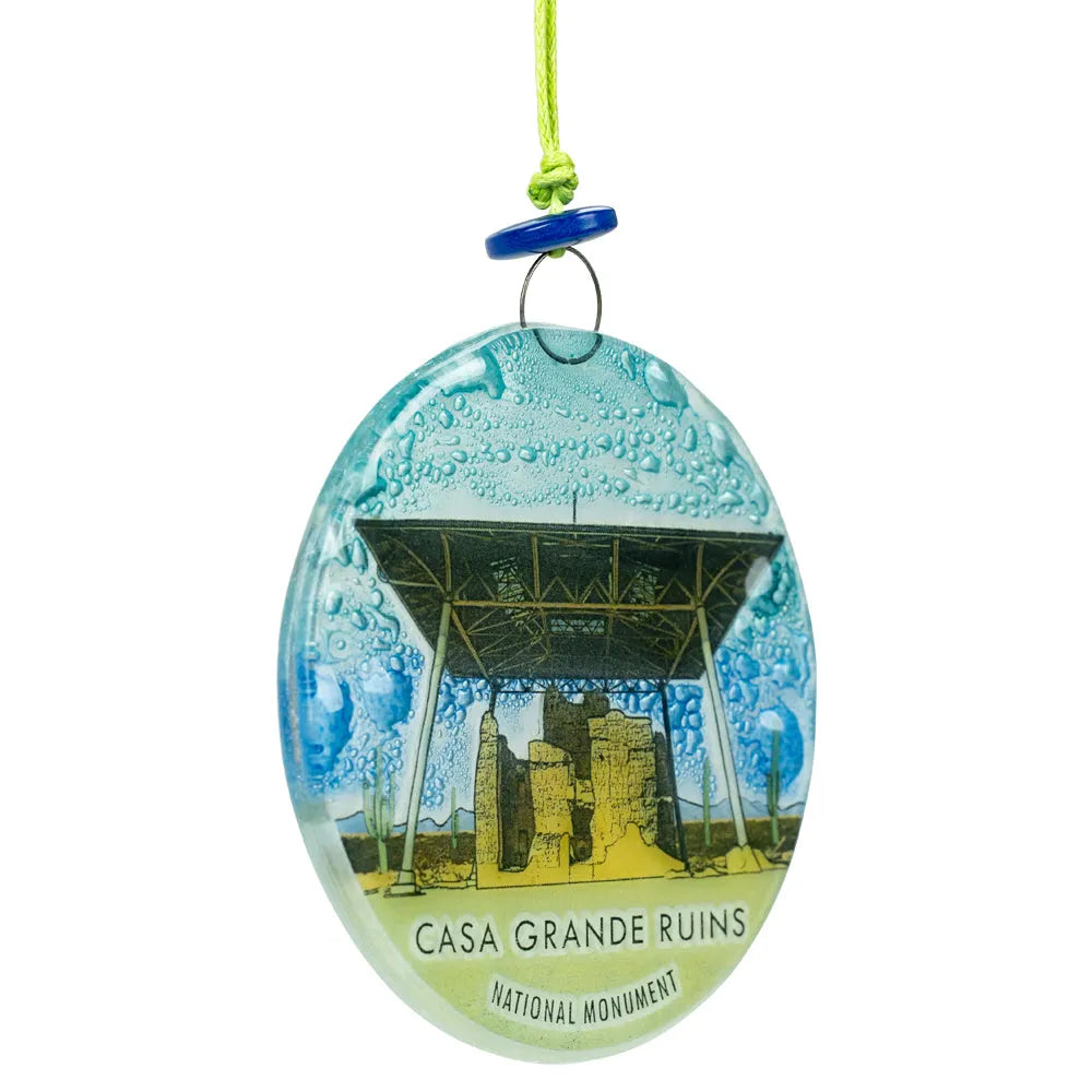 Casa Grande Ruins National Monument Recycled Glass Ornament Facing Left