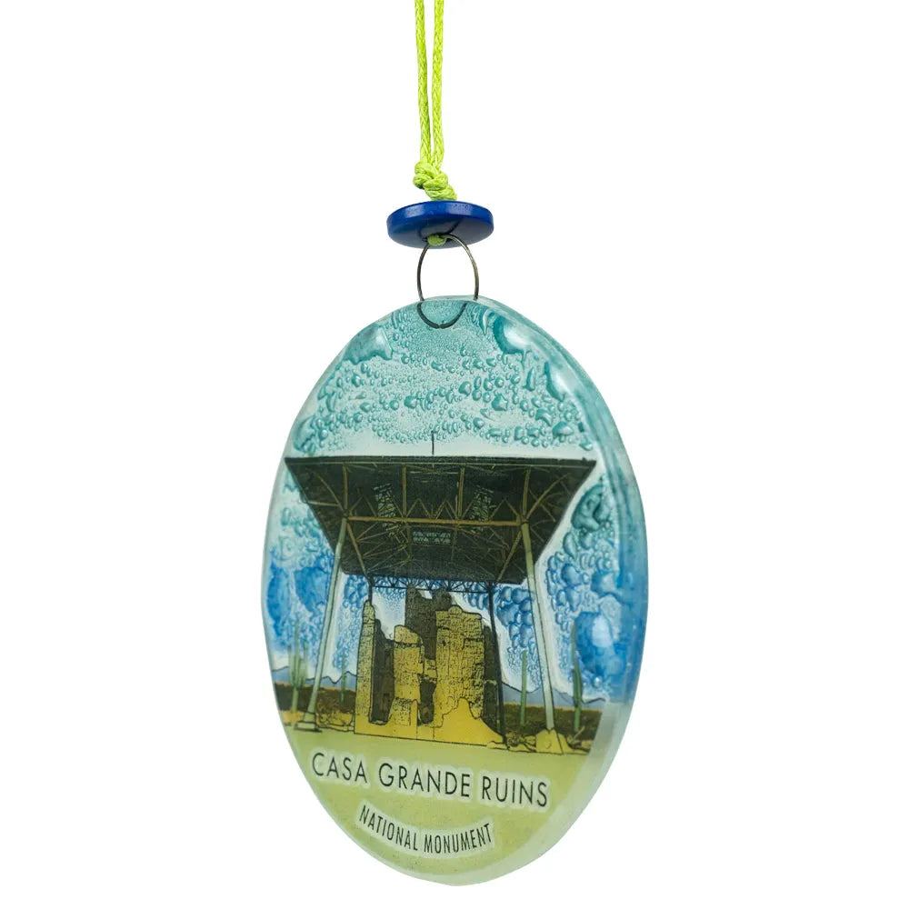 Casa Grande Ruins National Monument Recycled Glass Ornament Facing Right