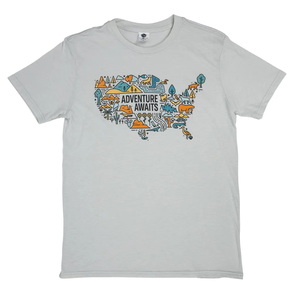 Adventure Awaits National Park T-Shirt Front View