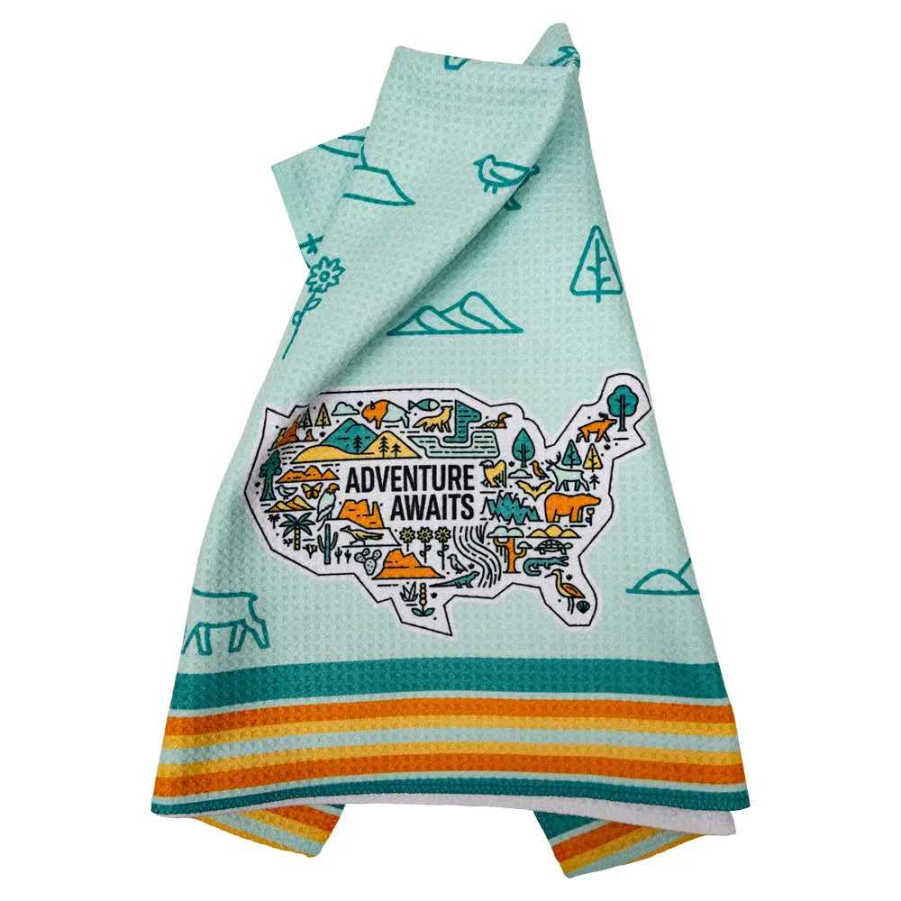 Adventure Awaits National Park Kitchen Towel Hanging