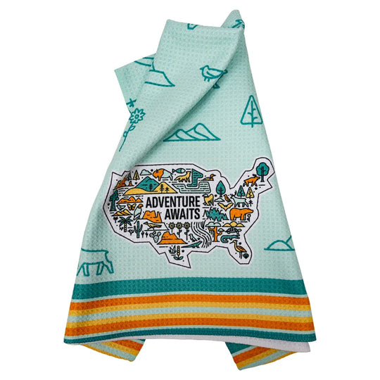 Adventure Awaits National Park Kitchen Towel Hanging