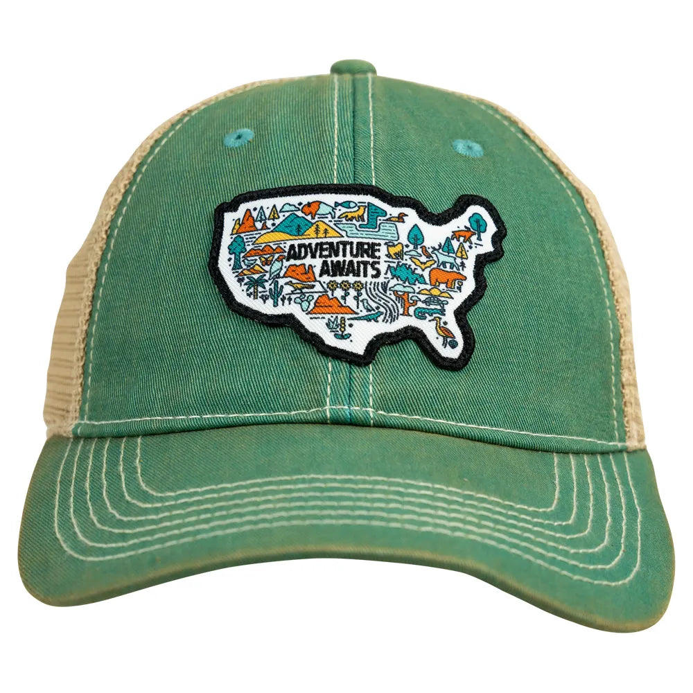 Adventure Awaits National Park Mesh-Back Cap front view